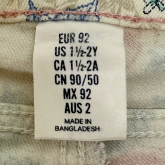 H&M Baby Floral Print Skinny Jeans – Cream Multi - Picture 10 of 11